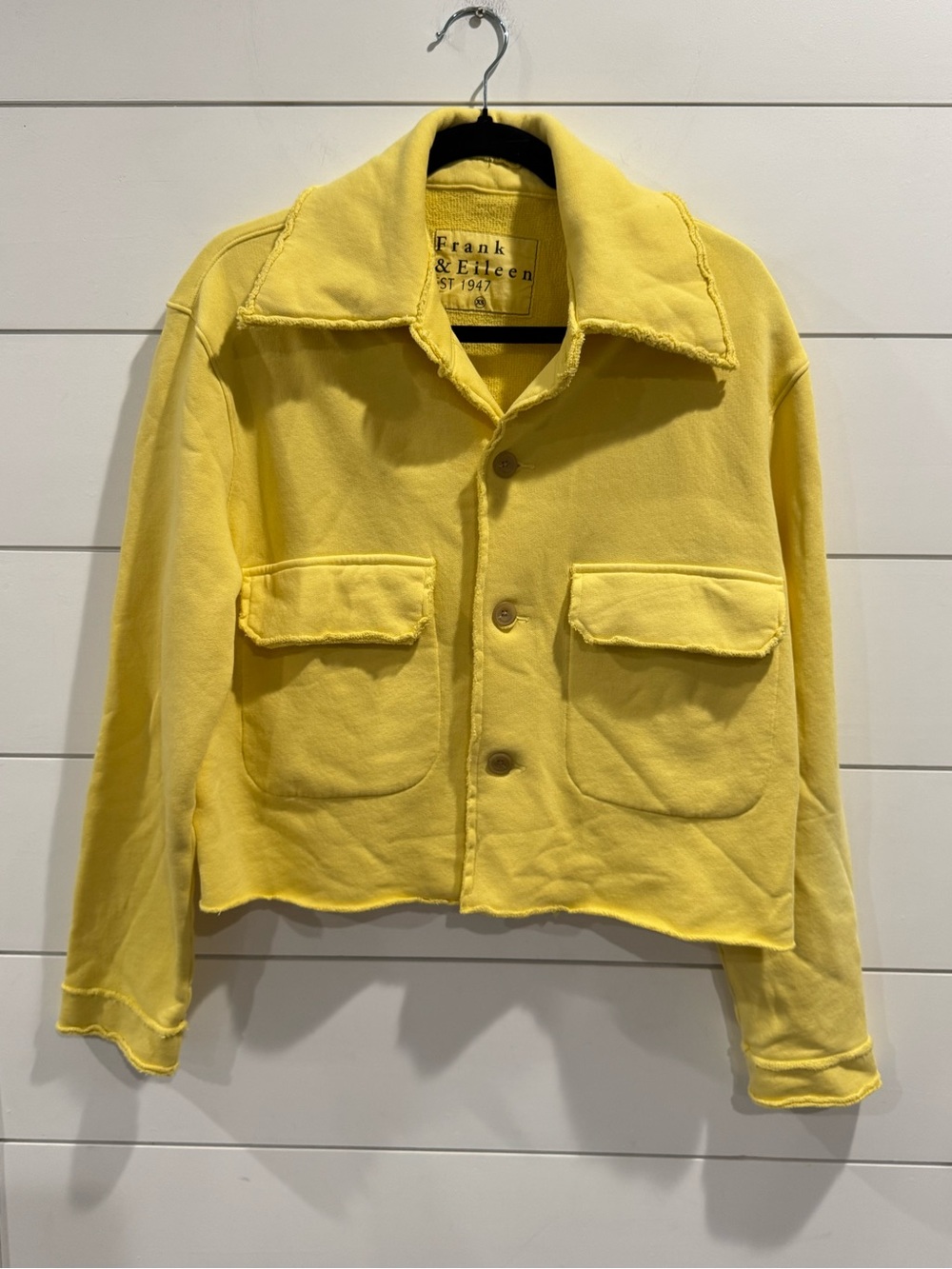 Frank and Eileen yellow Rowan utility cropped jacket